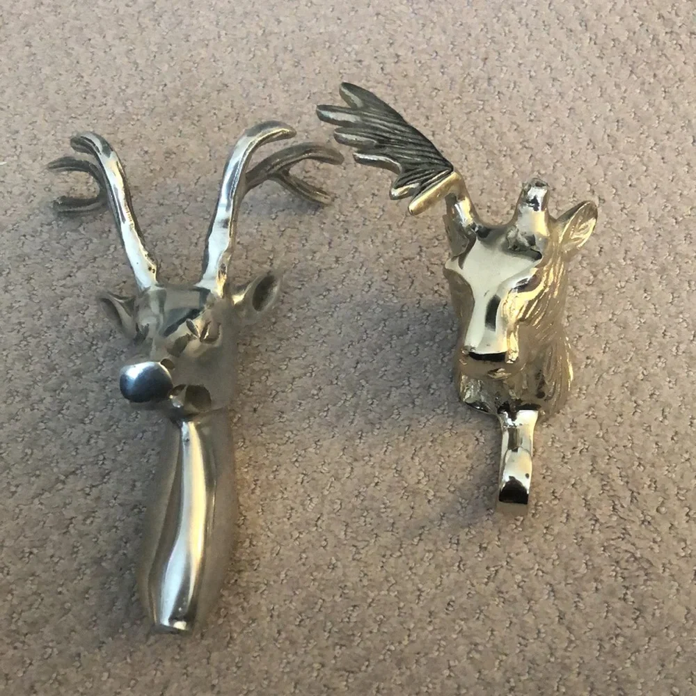 Stag deer buck metal Large mounted pair 2